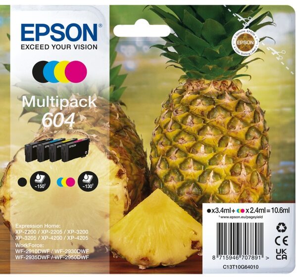 Epson 604 Multipack Z/C/M/G 10.6ml (Origineel) pin