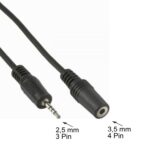 2.5mm Jack 4-polig (m) - 3.5mm Jack 4-polig (v) kabel - 0.20Mtr