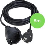Premium Netspanning verlengkabel 220V/230V Voeding verlengsnoer 5Mtr