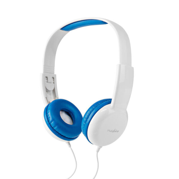 Nedis headphone (Blauw, Wit)  (excl microfoonfunctie) 1.2Mtr snoer  82bB  3.5mm jack