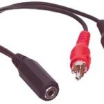 2x Tulp - 3.5mm jack female kabel 20cm