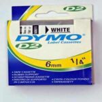 Dymo D2 tape 6mm x 10m wit 60611