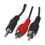 Audio aansluitkabel 3Mtr Jack 3.5mm Male -> 2xRCA/Tulp Male splitter
