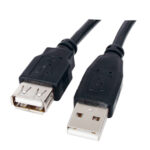 USB2.0 verlengkabel 2Mtr Zwart (A Male - A Female)