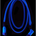 Revlotec S-ATA Kabel 50 cm. UV Actief. Blauw 90 Graden Hoek