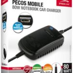 Pecos Mobile. Universal Notebook Car Charger. 80 Watt