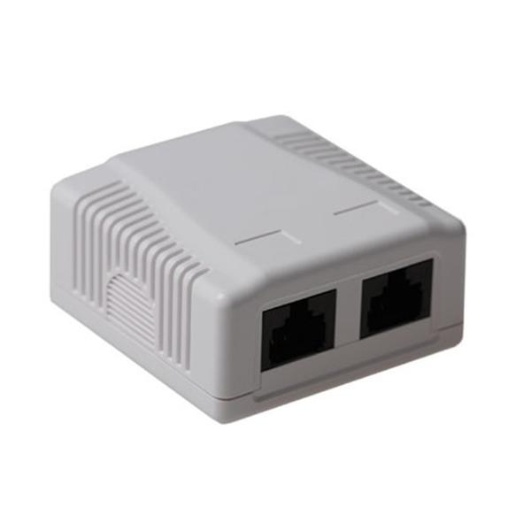 a28465 Opbouwdoos wandcontactdoos CAT6 2-voudig CAT6 op=op - Afbeelding 1