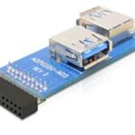 Delock Slotblech - USB 3.0 2xPort extern / 1x Pinheader intern Low Profile Delock