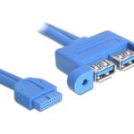 Delock Kable USB 3.0 Pinheader Bu > 2x USB 3.0-A Bu 45cm nebeneinander