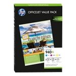 HP 940XL Value Pack 1x C/M/Y inkt. incl glanzend A4 papier 180 g/m2 (100 vel) en 1 HP Business Marketing Design CD op=op