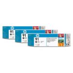 HP 3x 91 photo black (bevat: 3x 775ml)