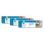 HP 3x 91 licht cyaan (bevat: 3x 775ml)