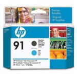 HP 91 printkop mat zwart en cyaan