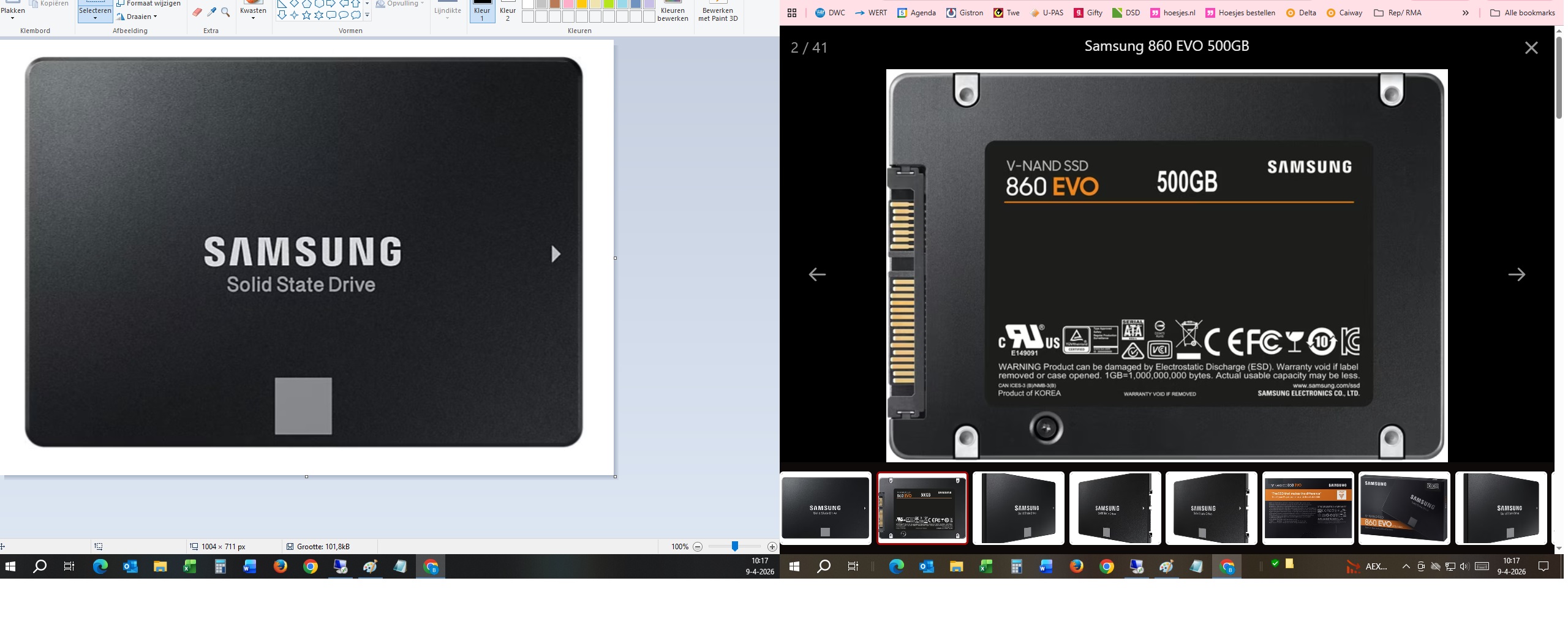 a44161 Samsung 860 EVO 500GB SATA SSD 3D/TLC/550/520 Retail - Afbeelding 1