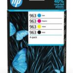 HP 963 multipack zwart+kleur 3100pag  (3x 700pag + 1000pag met 5% dekking)