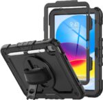 Hoes met ingebouwde Screenprotector Geschikt voor Apple iPad 11 (2025) / 11 (2025) / 10.9 (2022) | Inclusief Handriem en Schouderriem | Extreme bescherming | Ideaal voor zakelijk gebruik