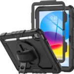 Hoes met ingebouwde Screenprotector Geschikt voor Apple iPad 11 (2025) / 11 (2025) / 10.9 (2022) | Inclusief Handriem en Schouderriem | Extreme bescherming | Ideaal voor zakelijk gebruik