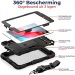 Hoes met ingebouwde Screenprotector Geschikt voor Apple iPad 11 (2025) / 11 (2025) / 10.9 (2022) | Inclusief Handriem en Schouderriem | Extreme bescherming | Ideaal voor zakelijk gebruik - Afbeelding 2