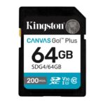 Kingston Secure Digital Card 64GB  SDXC  Klasse10 U3 V30 Canvas Go! Plus  (Leessnelheid	 200MB/s)