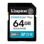 Kingston Secure Digital Card 64GB  SDXC  Klasse10 U3 V30 Canvas Go! Plus  (Leessnelheid	 200MB/s)