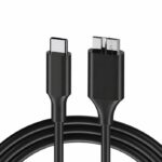 USB Micro B naar USB-C kabel - USB3.1 Gen 1 - tot 2A / zwart - 30cm