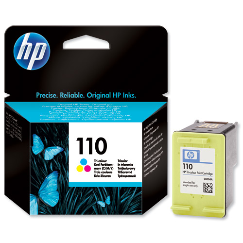a13453 HP 110 TRI-COLOUR INKJET PRINT CARTRIDGE WITH VIVERA INKS CB304AE (Tot 85 pagina's met 5% bedrukt) - Afbeelding 1