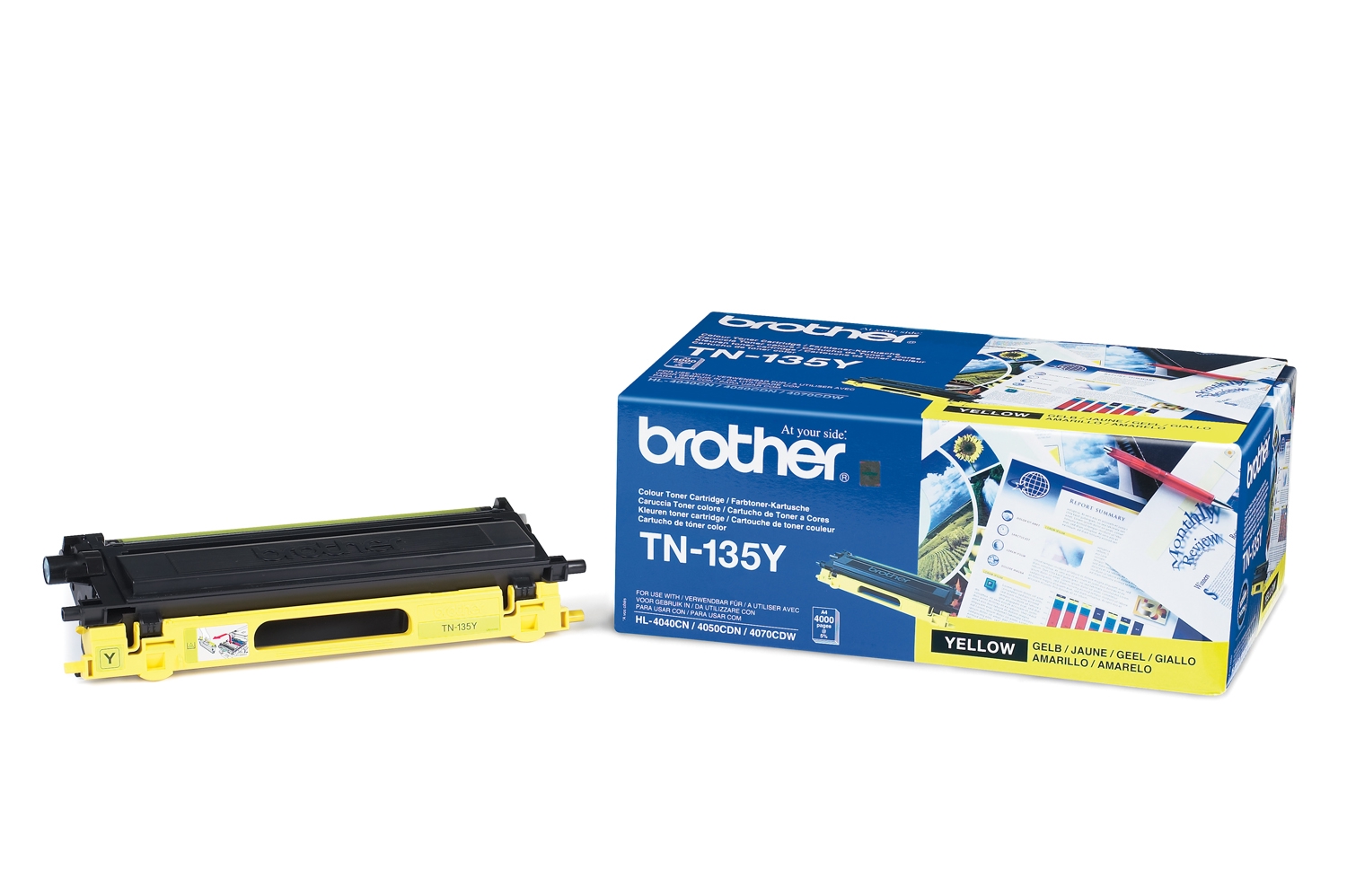 a16779 Brother TN-135Y Tonercartridge (Tot 4.000 pagina's met 5% bedrukt) - Afbeelding 1