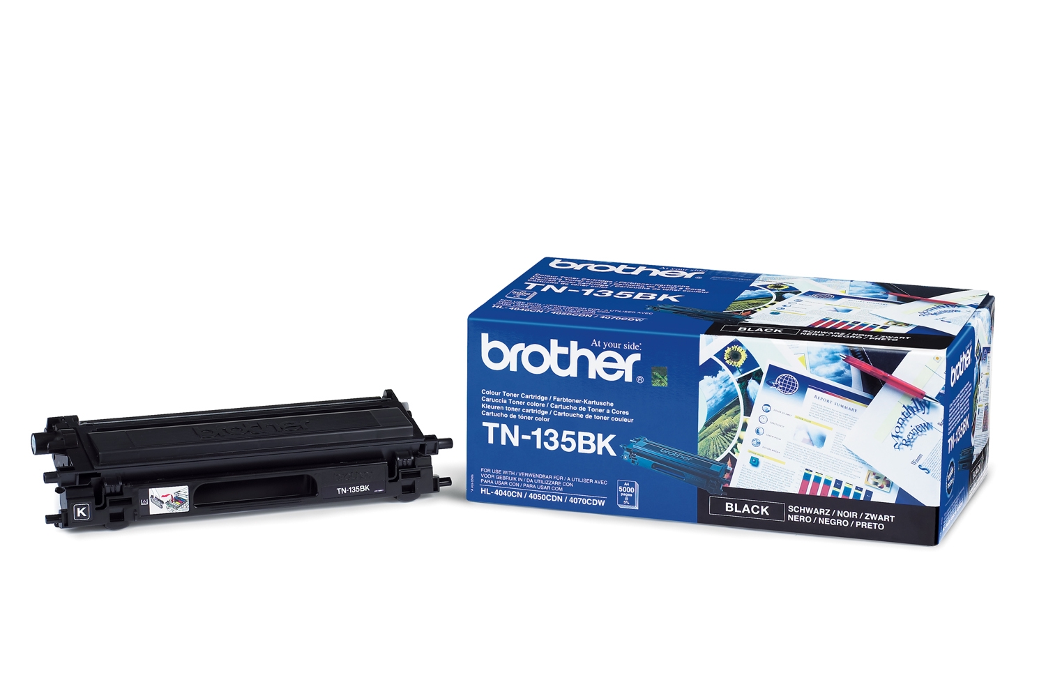 a16782 Brother TN-135BK Tonercartridge (Tot 5.000 pagina's met 5% bedrukt) - Afbeelding 1