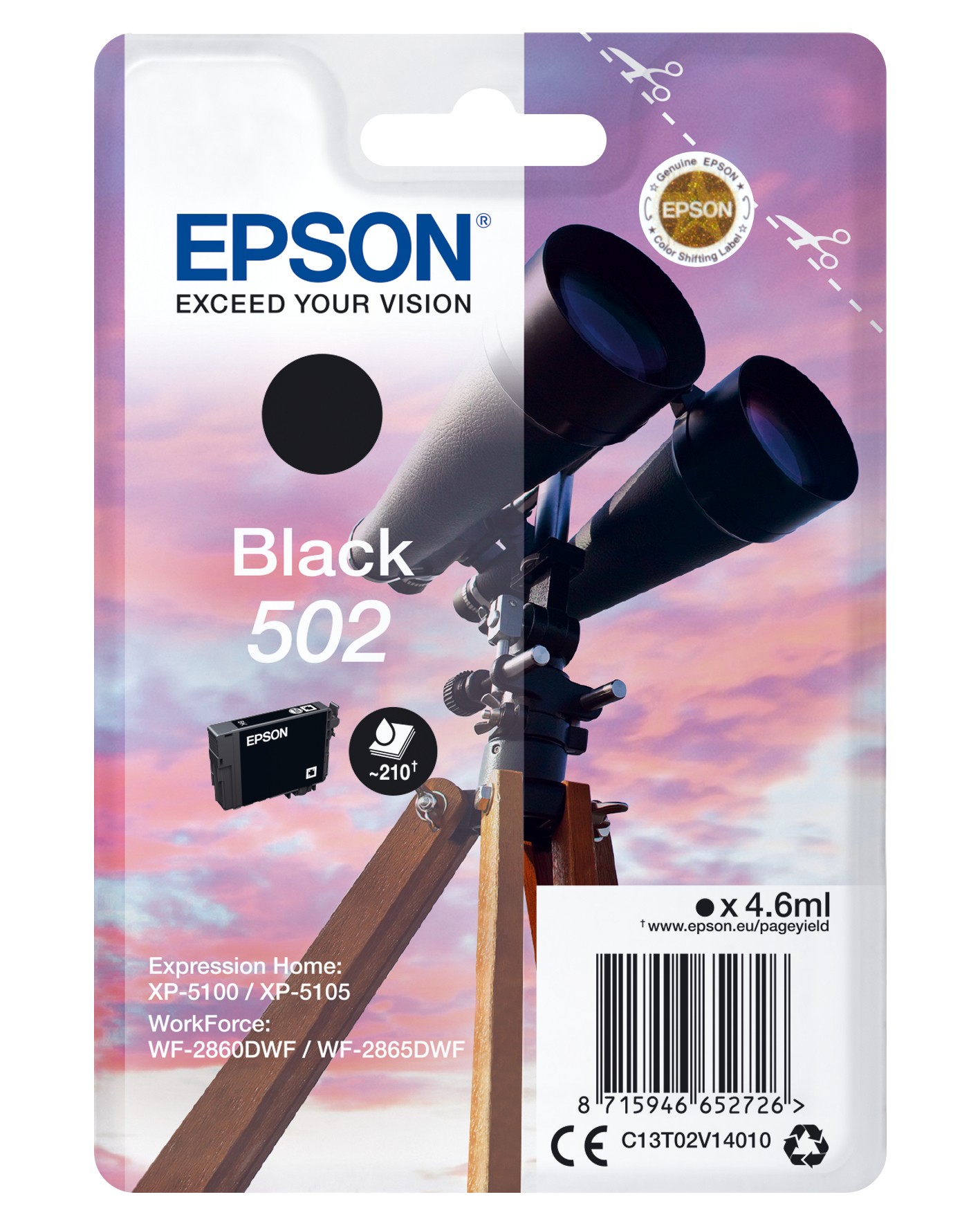 a45122 Epson 502 black (Tot 210 pagina's met 5% bedrukt) - Afbeelding 1