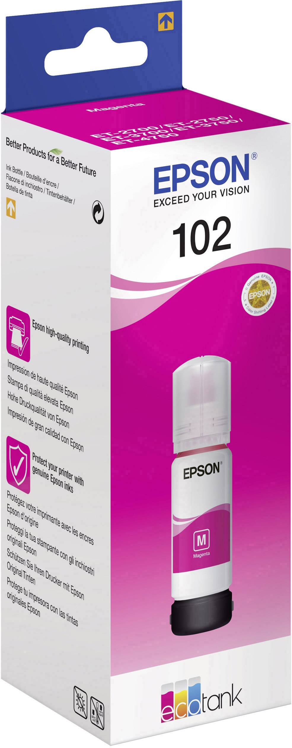 a47555 Epson 102 EcoTank magenta ink bottle 1 x 70ml - Afbeelding 1
