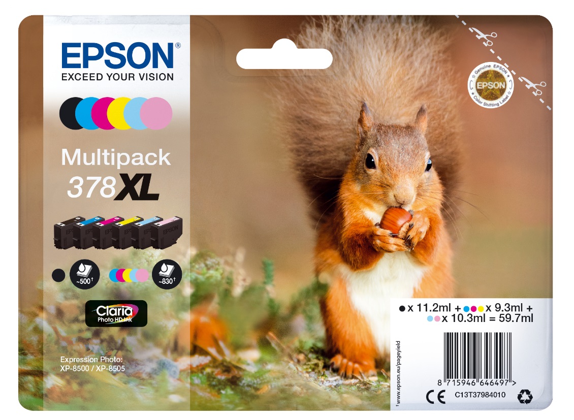a56843 Epson 378XL Multipack Zwart+5 kleuren 59.7ml (Origineel) - Afbeelding 1