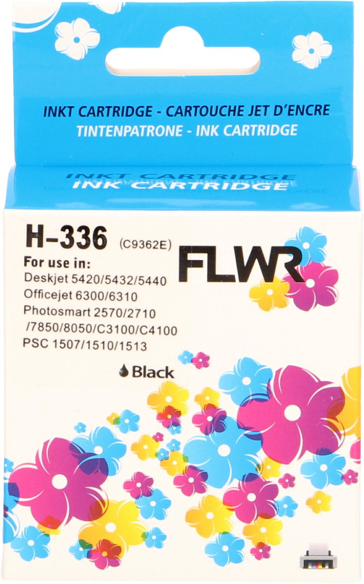a58591 FLWR HP 336 Zwart (Bevat 5 ml - tot 220 pagina's met 5% bedrukt) - Afbeelding 1